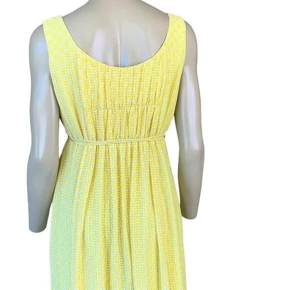 Cato Sleeveless Chiffon Full Length Maxi Sun Dress Women Size L Yellow Pleats - Picture 9 of 16